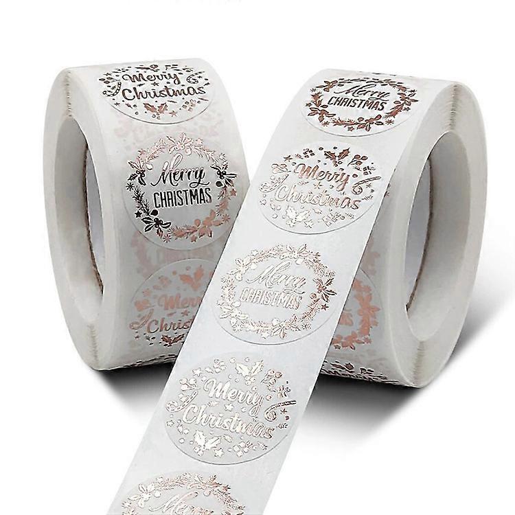 1000PCS Christmas Label Stickers Roll Sticker Snowflake Merry Christmas DIY Decoration Xmas Home Gift Envelope Greeting Cards Scrapbooking Pattern for