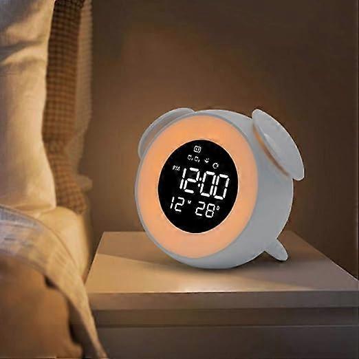 Alarm Clock, Wake Up Light, Sunrise and Sunset Simulation, Bedside Lamp, Colorful Night Light, Dual Alarm Clock with 25 Music and Snooze Function, for