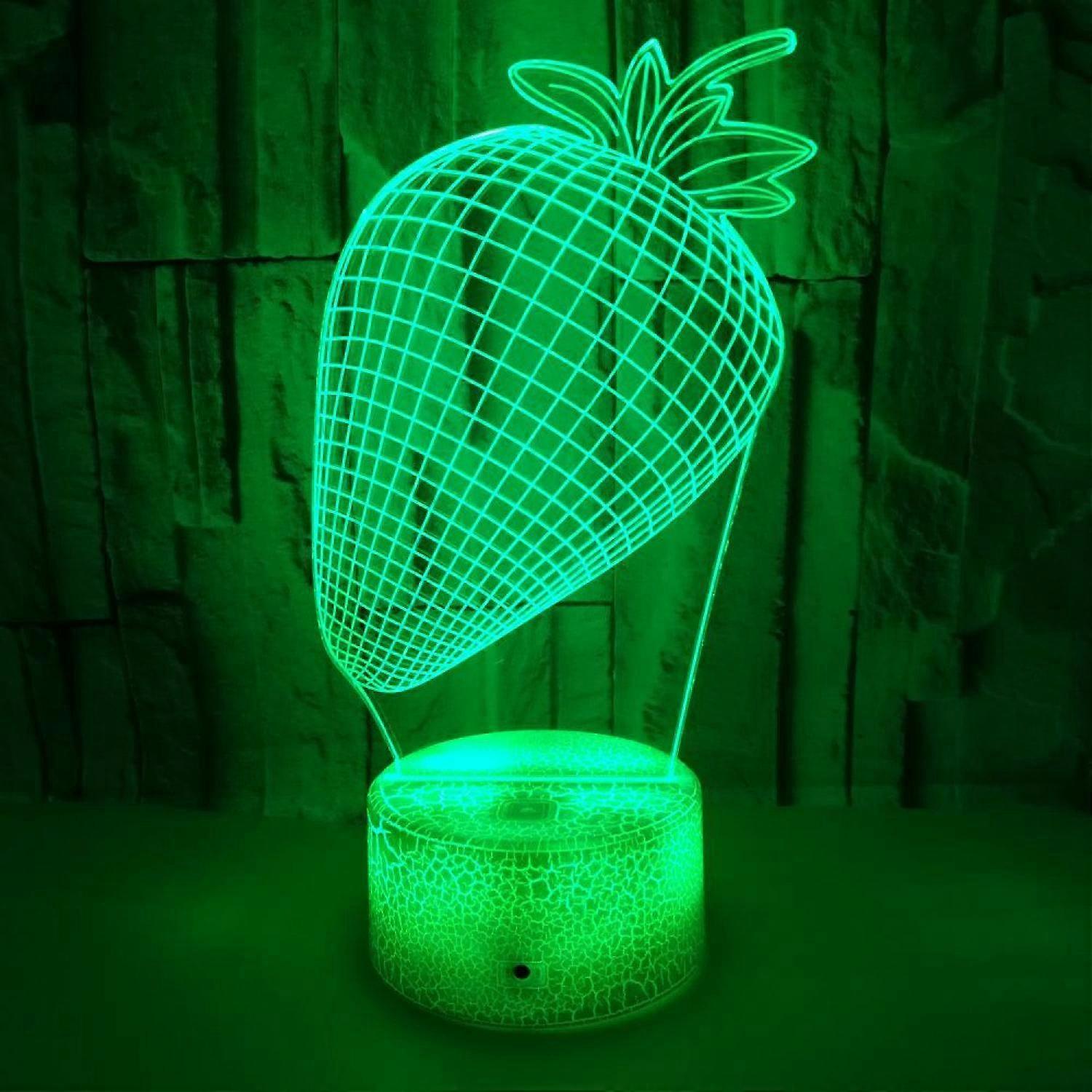JUSTUP Cute Strawberry 3D Night Light 7 Color Change LED Table Lamp Xmas Toy Gift - Stil H