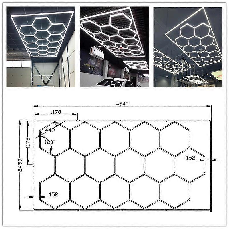 Factory Salon Interior Design Diy Hexagon Lighting Geometric Shape Barber Shop Workshop Led Light