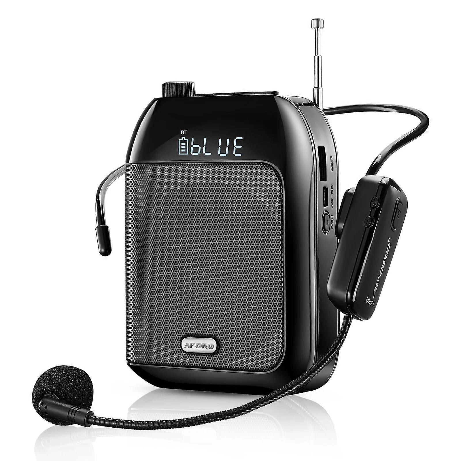 APORO T9 Megaphone Portable UHF Wireless Bluetooth Speaker 15W Cordless Voice Amplifier Loudspeaker 7.4V Lautsprecher FM Radio