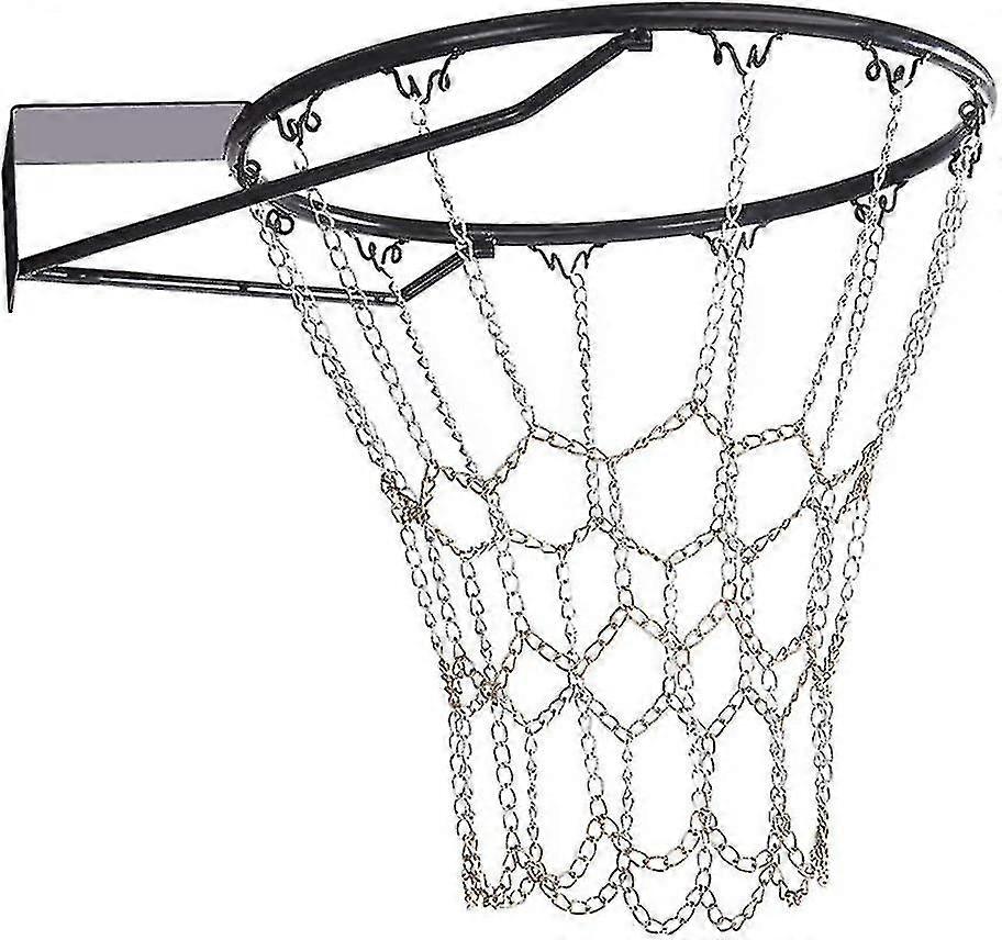 Metal Chain Basketball Net Ersättning För Utomhus Inomhus Standard Fälg 12 Krokar Stålkedja Basket Nät