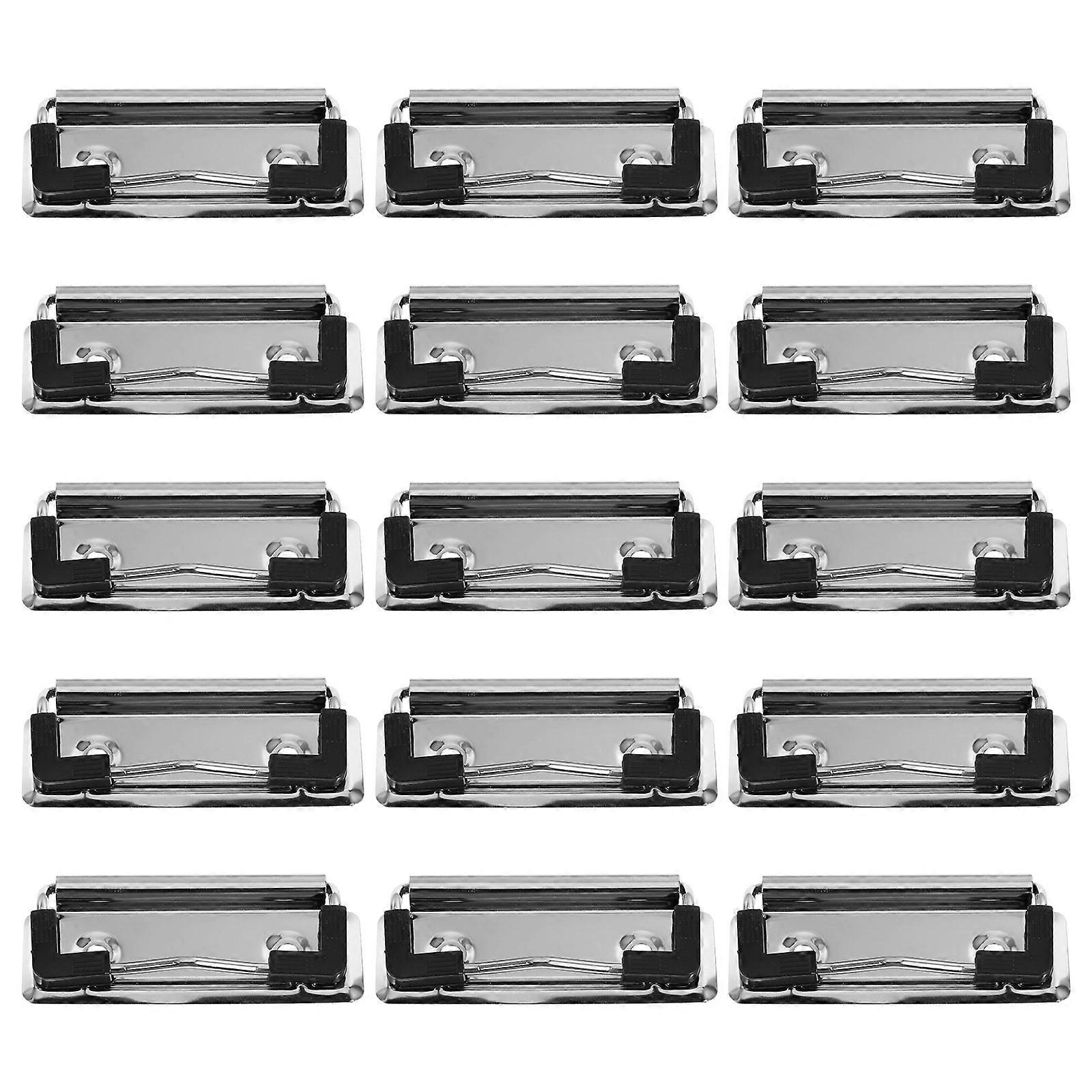 15pcs Clipboard Clips Mountable Metal Clip Spring-Loaded File Folder For School