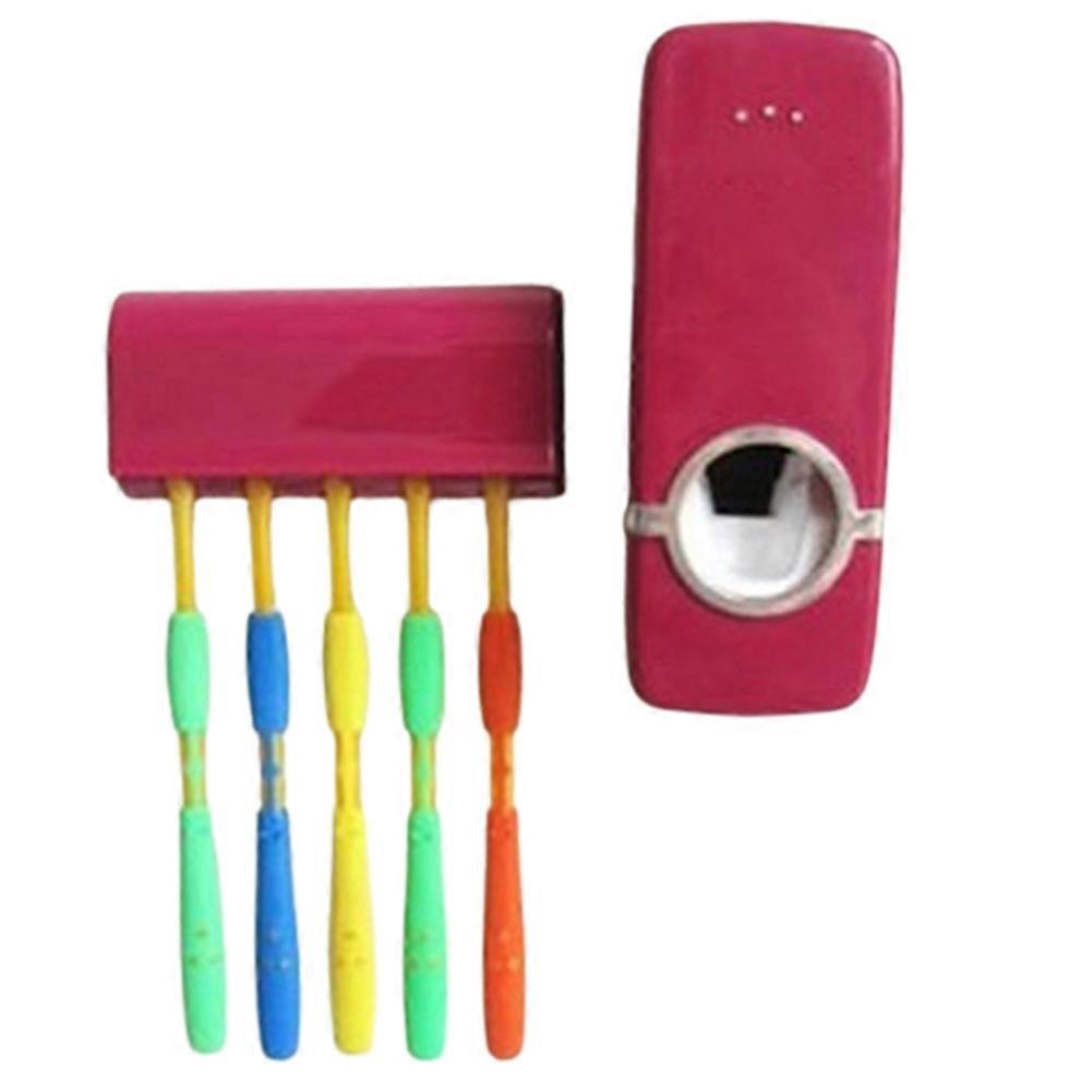 Auto Automatic Toothpaste Dispenser Toothbrush Holder Set Home Wall Mount Stand