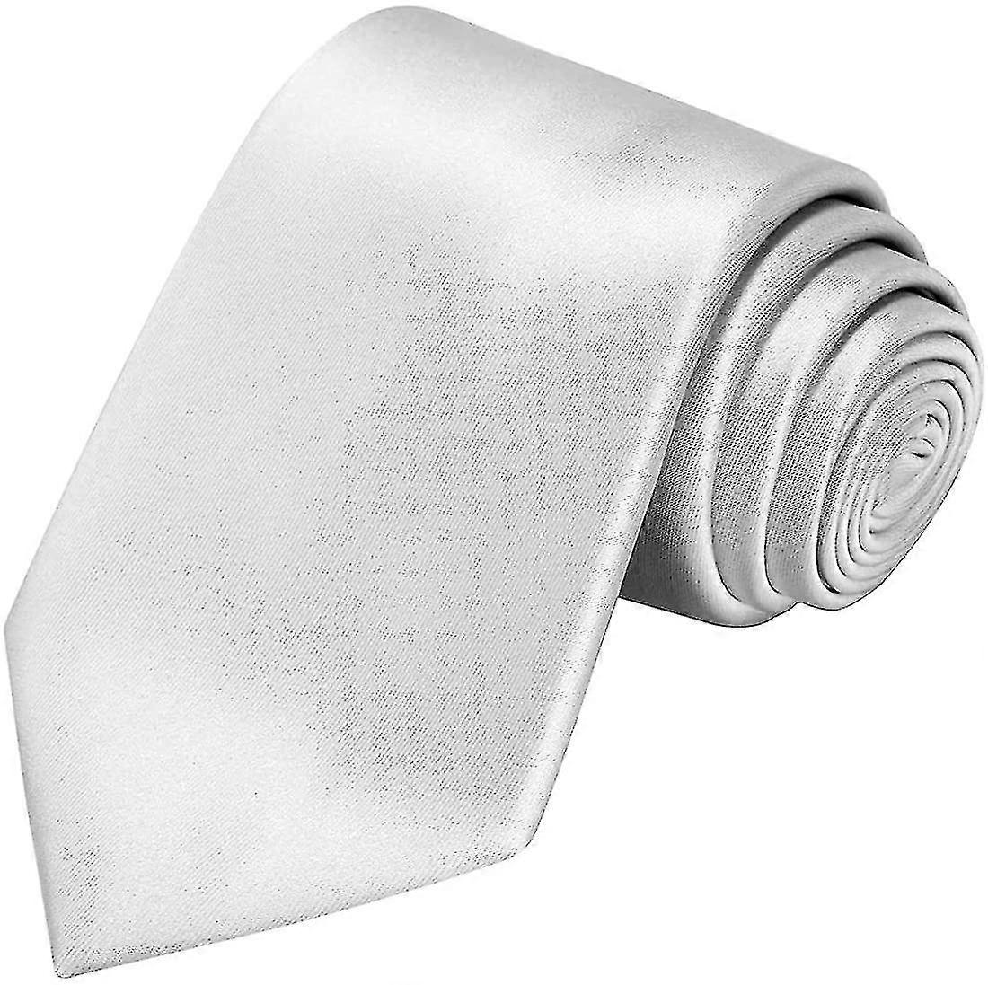 Solid Satin Tie Pure Color Necktie Mens Ties + Gift Box