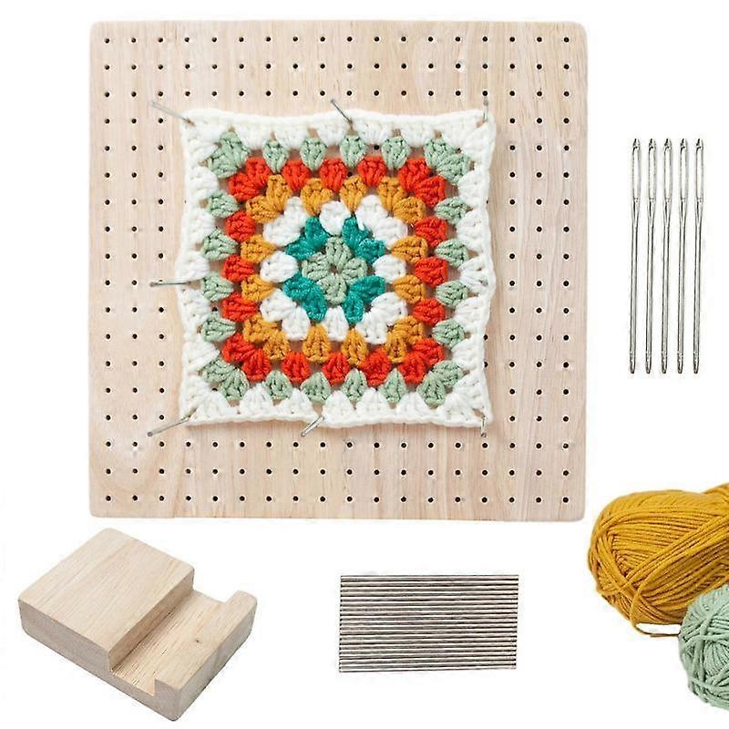 Tablero de bloqueo de madera Granny Square Crochet Board