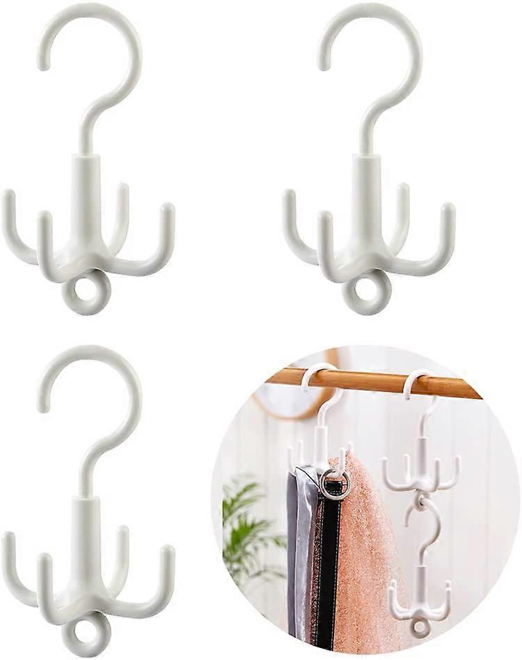 20243-piece closet hanger, 4 claws 360-degree rotatable, 6.3-inch large rotating stackable hook tie rack