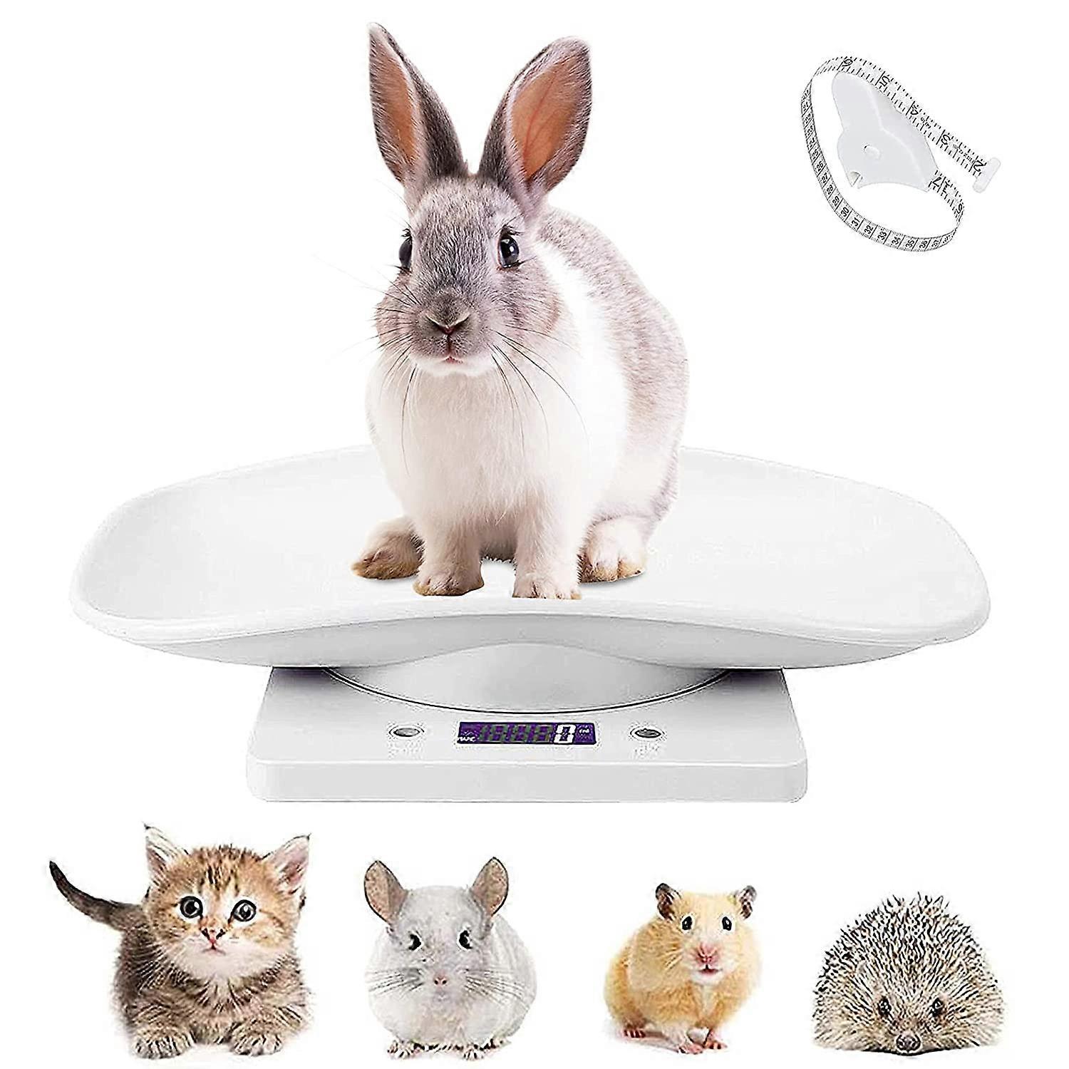 Digital Pet Scale, Small Animal LCD Electronic Scales with Tape Measure, Multi-Function Kitchen Bathroom Weight Scale, Measure Weight Accurately(Max:
