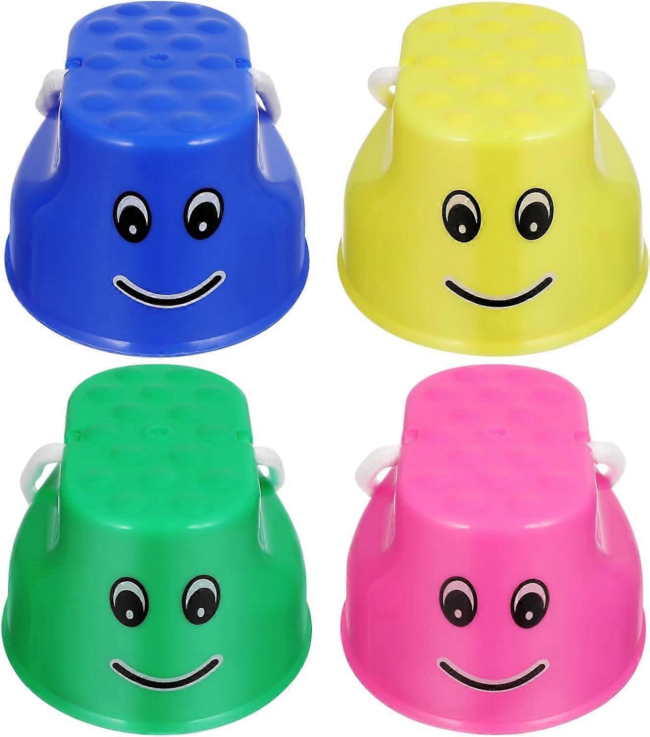 4PCS Bucket Stilts Kids Stepper Toy Walking Stilts Balance Training Stilts Sensory Stepping Bucket Jumping Stilts for Kindergarten Garden