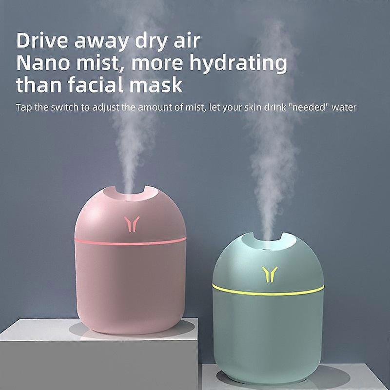 Portable Colorful Light Humidifier,Mini USB Charging Desktop Humidifier,Silent Micron Mist Humidification for Home Office