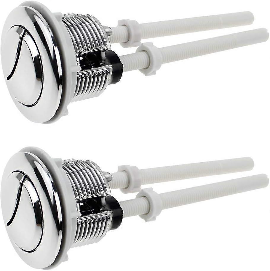 2 Pieces Toilet Pushbuttons Double Flush Knob 38mm Standard Chrome Silver Plated WC Reservoir Knobs