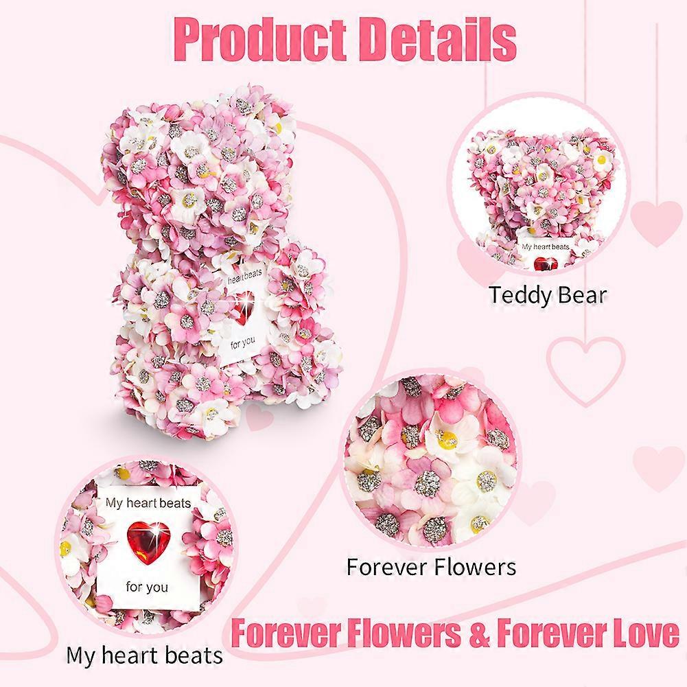 Capoda Happy Set - 12 Inch Heart Bear Plush, Artificial Rose, Gift Bag & Card For Mother's Day, Birthday - View #12