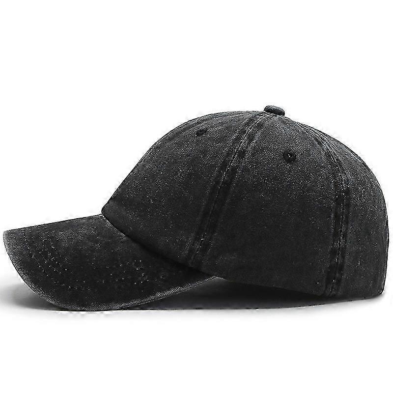 Men's Adjustable Unstructured Plain Baseball Cap (Black) 1 Pieces