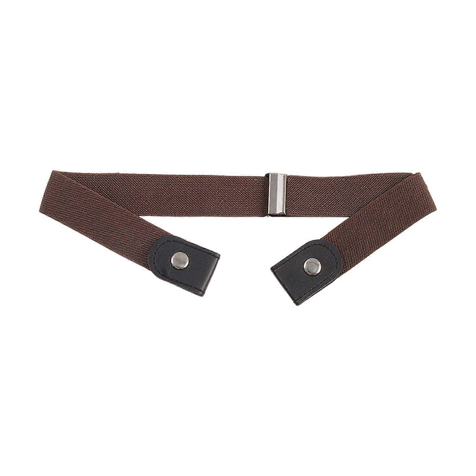 Canvas Lazy Belt Elastic Rubber Band Visible Snap Button Adjustable Slide Buckle Waistband Jeans Pants Accessories