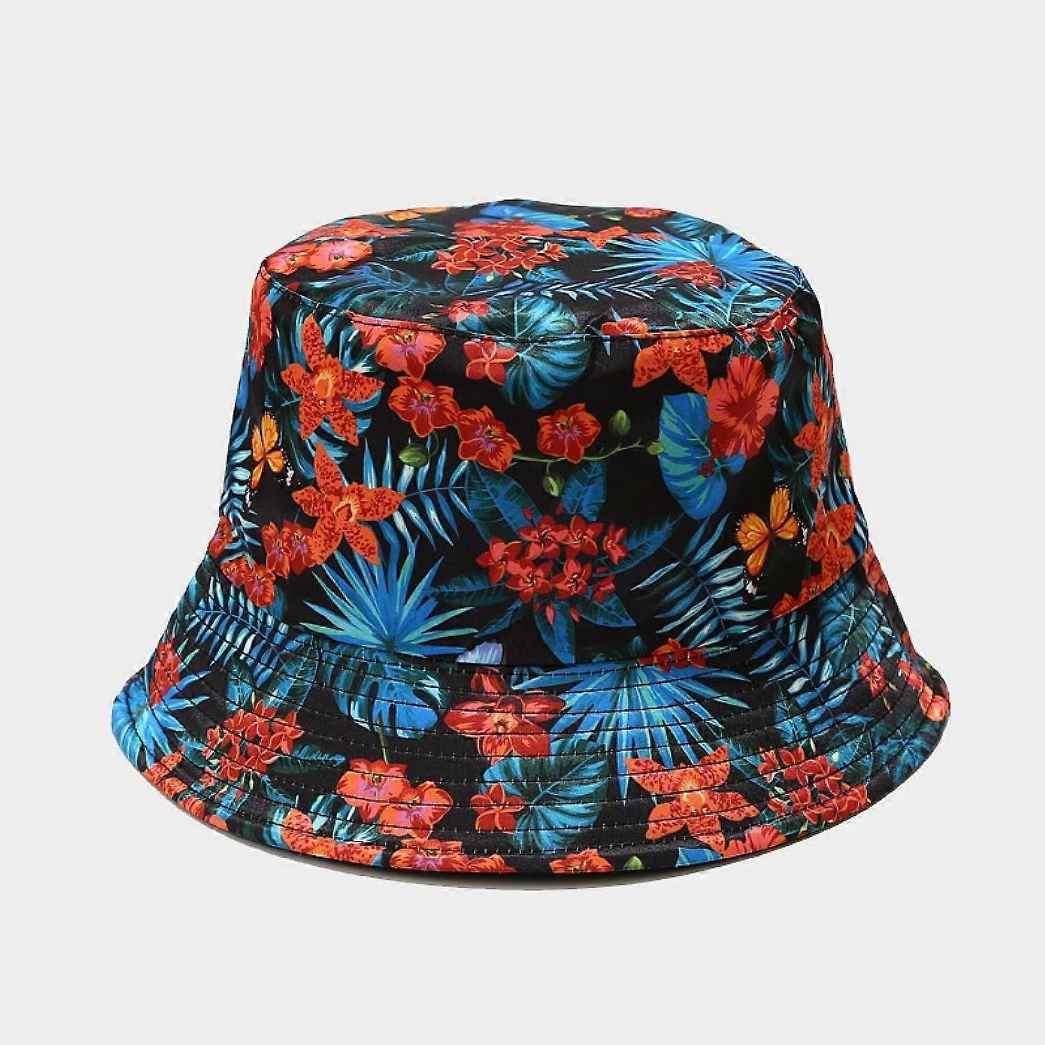 AVEKI Packable Reversible Black Printed Fisherman Bucket Sun Hat, Many Patterns