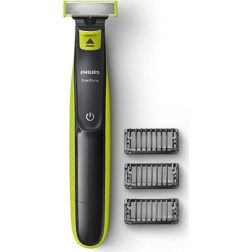 Philips QP2520/20 One Blade Hybrid Shaver, for Face, 45 Min Rechargeable Operation, 3 Combs, Black