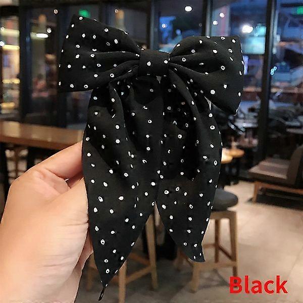 Elegant Double Bow Hair Accessories [Black]