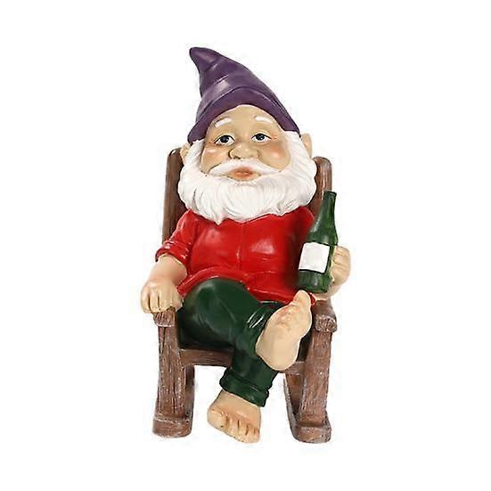 Garden Gnome Ornament Exquisite Weather-resistant Resin Simulation Funny Dwarf Figurine for Lawn