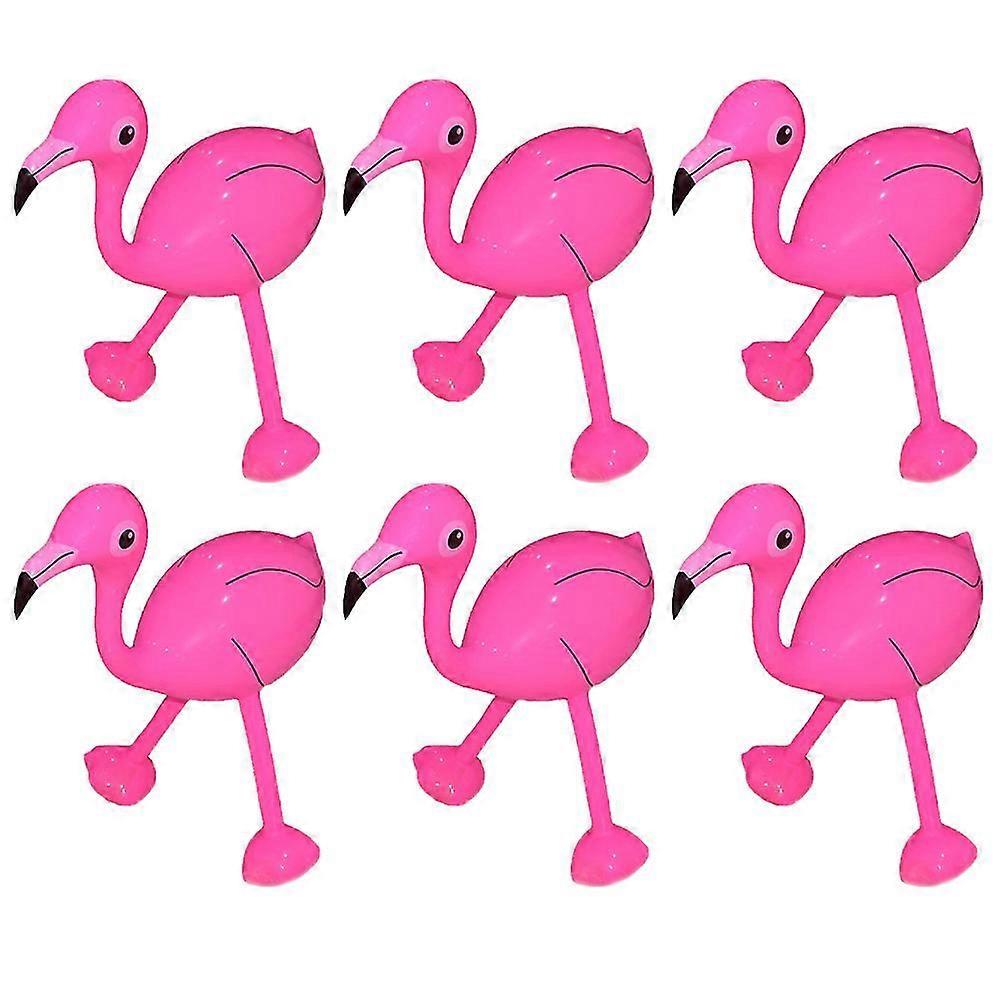 6 Pieces Inflatable Pink Flamingo Inflatable Flamingo Party Accessories For Hawaiian Party Decoration