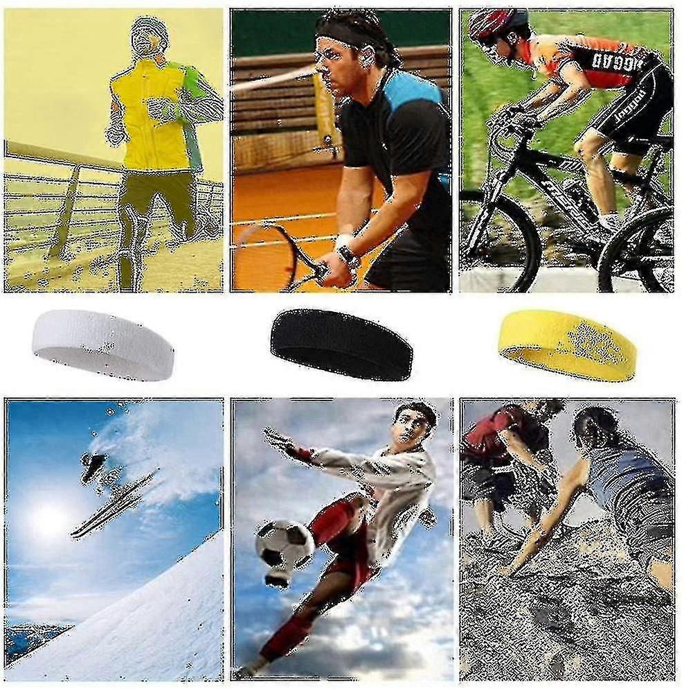 Lot De 5 Bandeaux De Sport Extensibles - Anti-transpiration Pour Running, Fitness, Yoga - Homme Et Femme