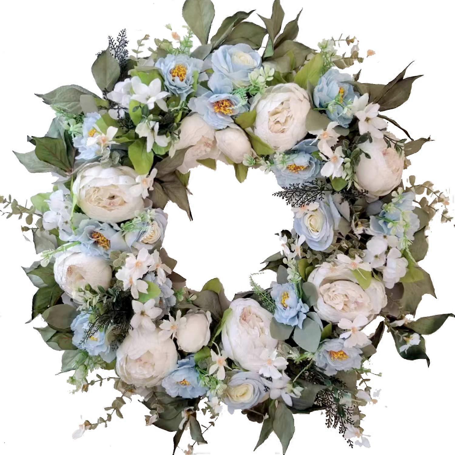 24 Spring Peony Wreath for Front Door Decor