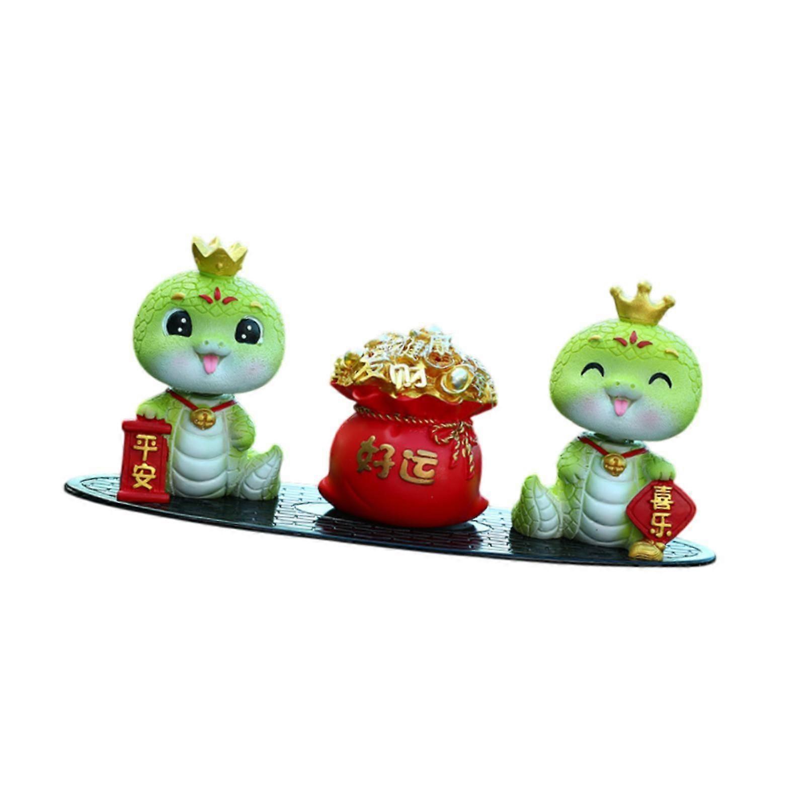 2025 Snake Year Miniature Figurines Car Decor Sculpture for Present Tabletop Style A