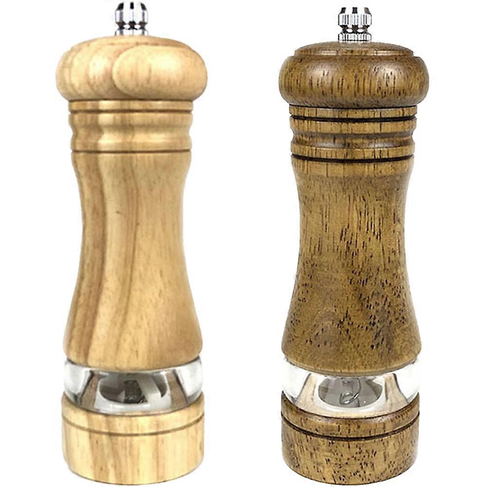 Wooden Salt and Pepper Grinder Set, Adjustable Coarseness