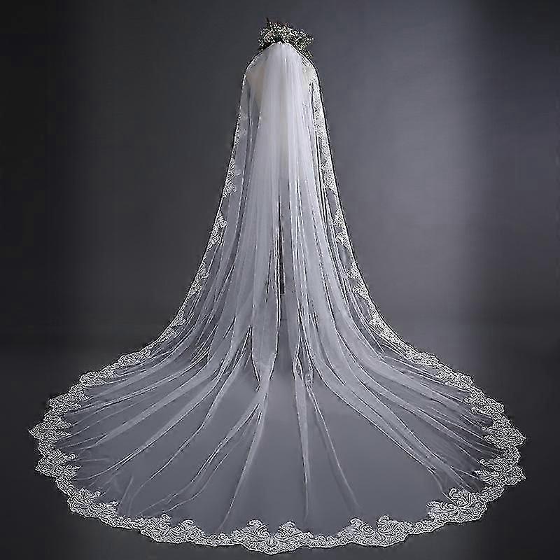 Bride Wedding Veils Soft Tulle Lace Veils with Comb