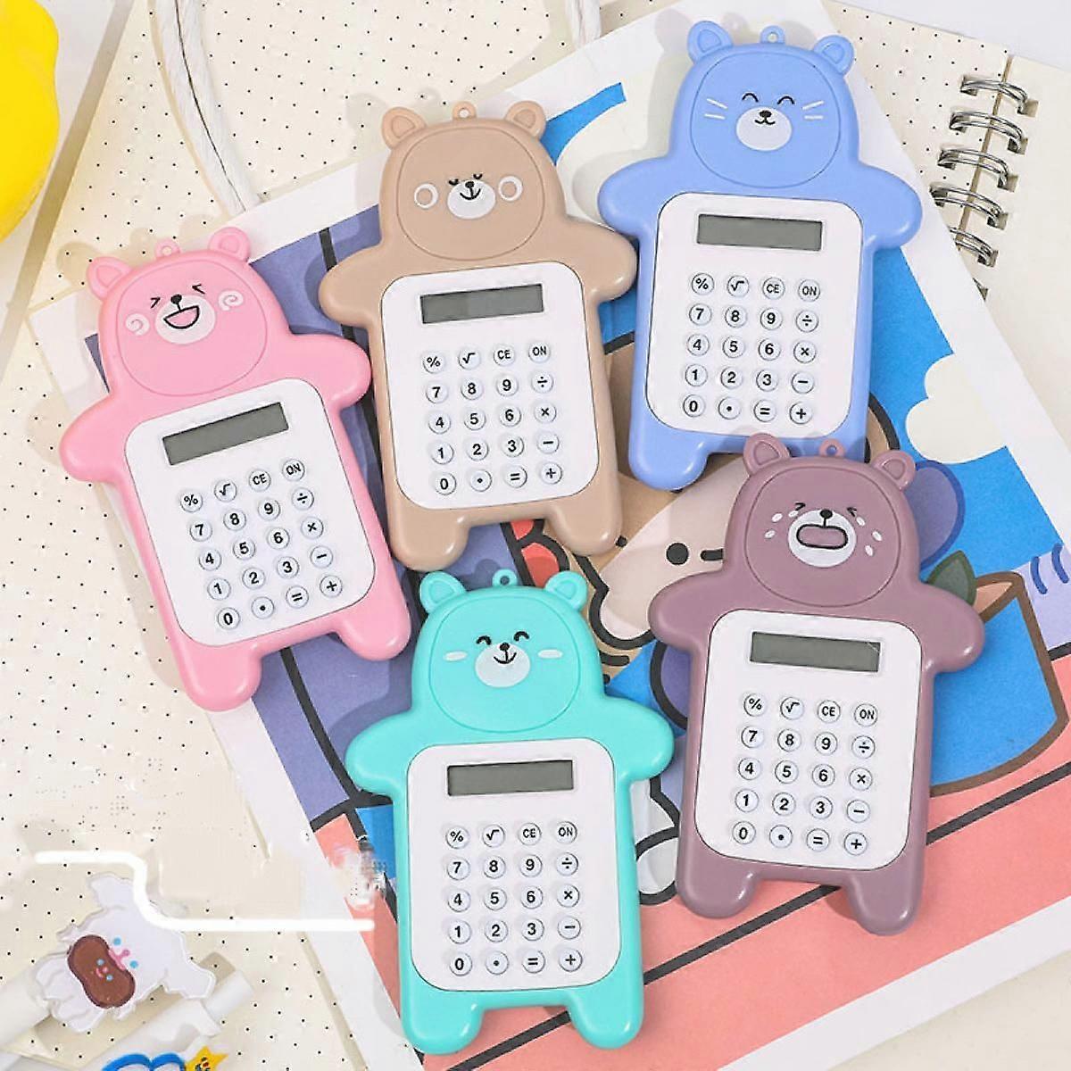 Portable Cute Cookies Style Key Chain Calculator,Mini Calculator,Student Pocket Calculator with Candy Color,(Pink)