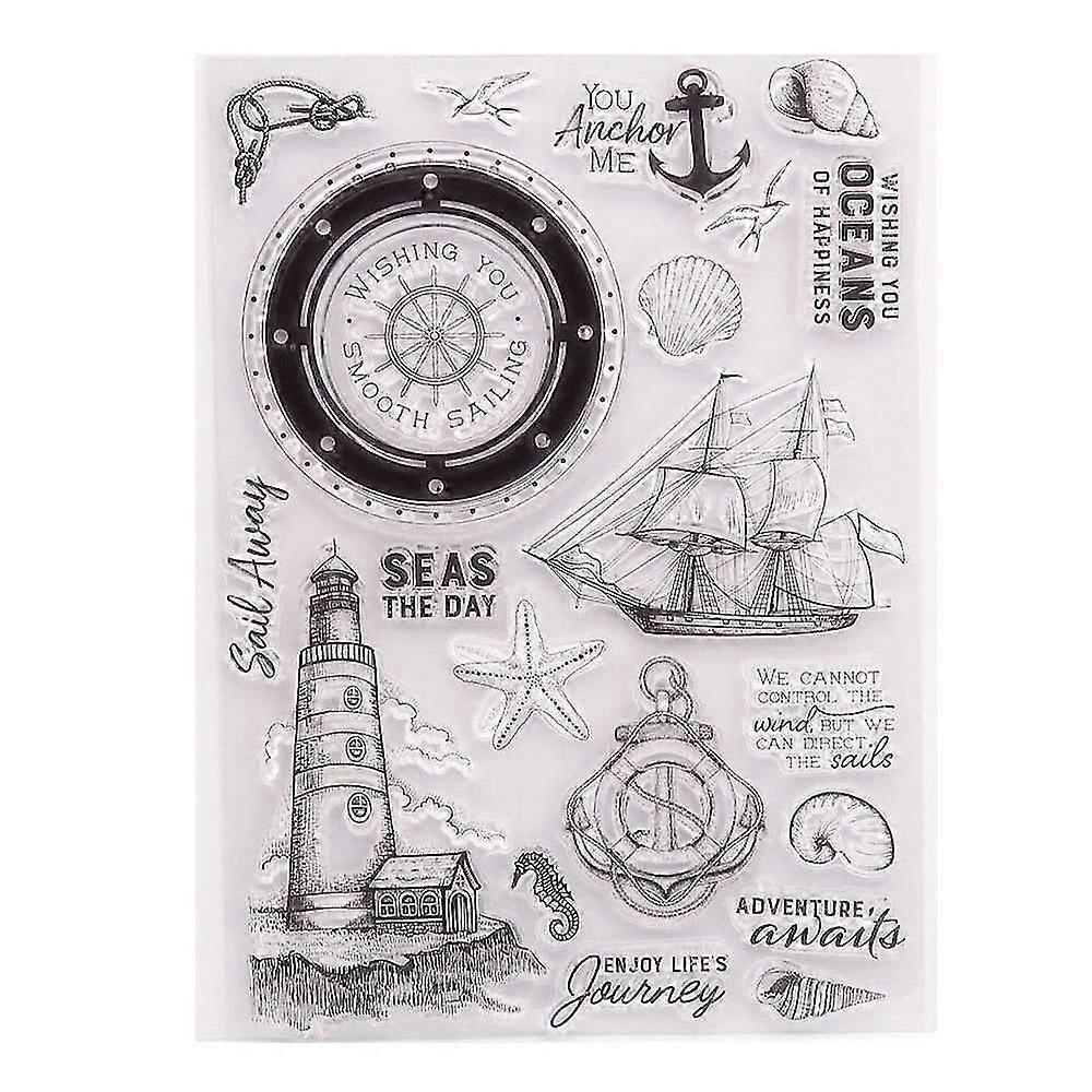 Ocean Adventure Journey Anchor Sail Seastar Seashell Decorative Clear Stamp For Card Making Scrapbooking Diy