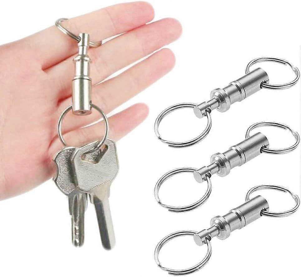 Quick Release Detachable Keychain Dual Pull Apart Key Chain Spring Split Snap Separate Double Key Ring Lock Valet Keys Flashlights DIY Crafts Accessor