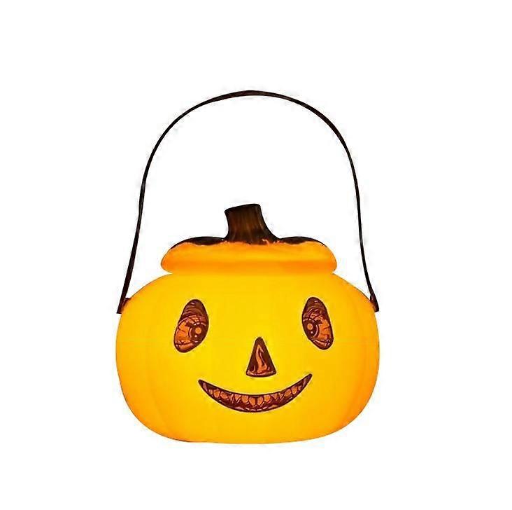 Halloween Pumpkin Bucket, Portable Pumpkin Luminous Lantern