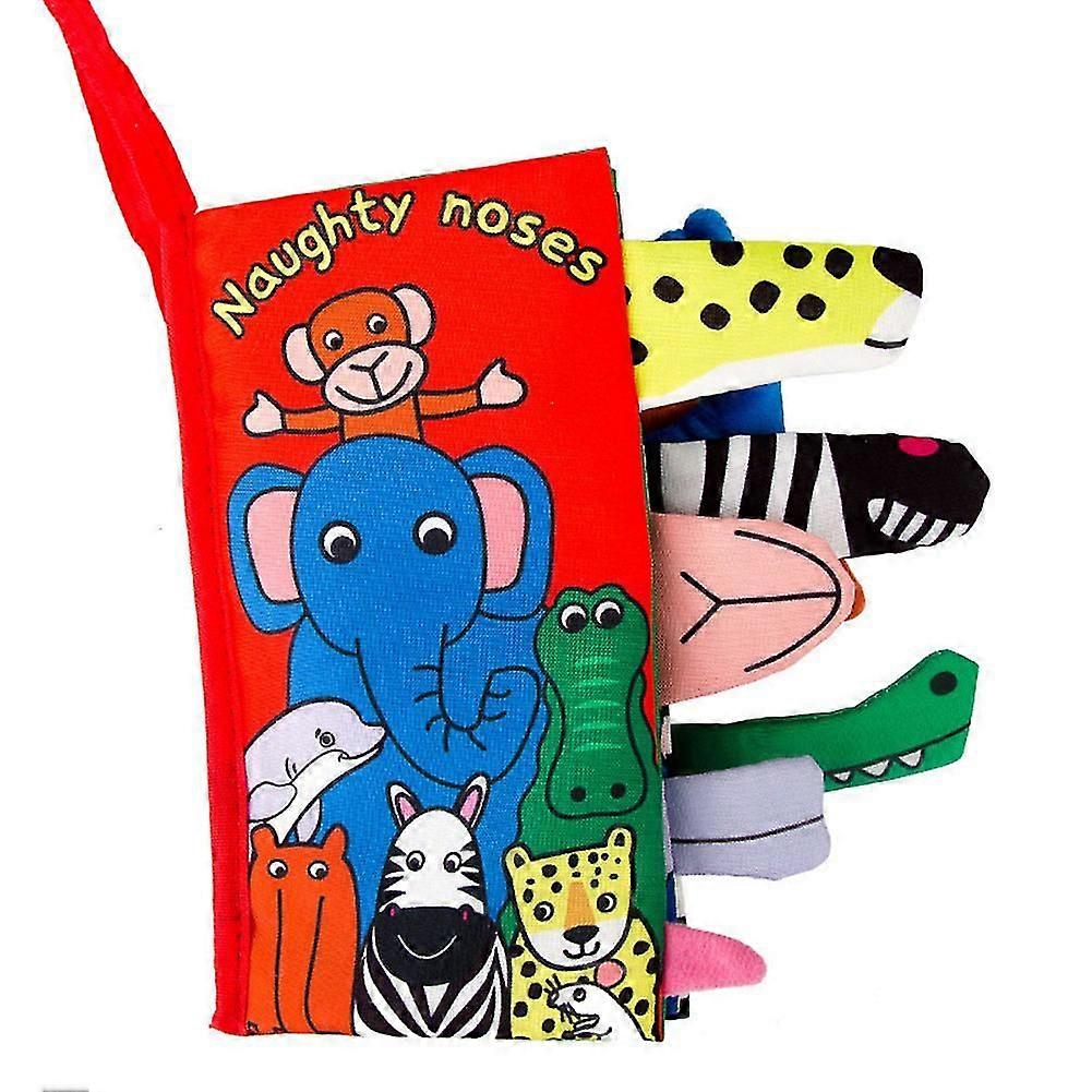 柔らかい赤ちゃんの布の本漫画の動物のタッチと赤ちゃんの幼児幼児の幼児のためのしわの尾の本を感じる