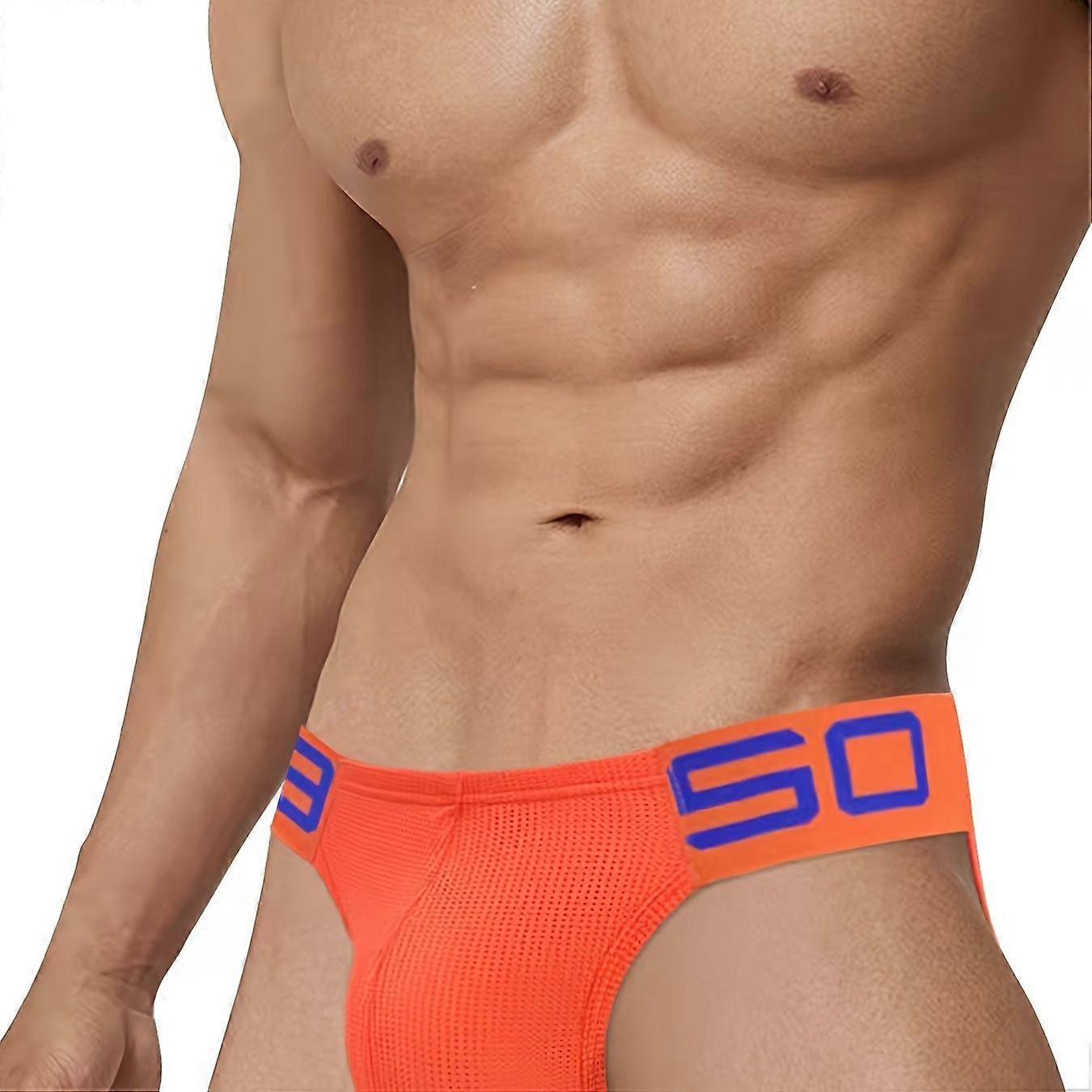 1pc Men's Mesh Breathable Low Waist Briefs - Comfortable and Fashionable Underwear for Fitness