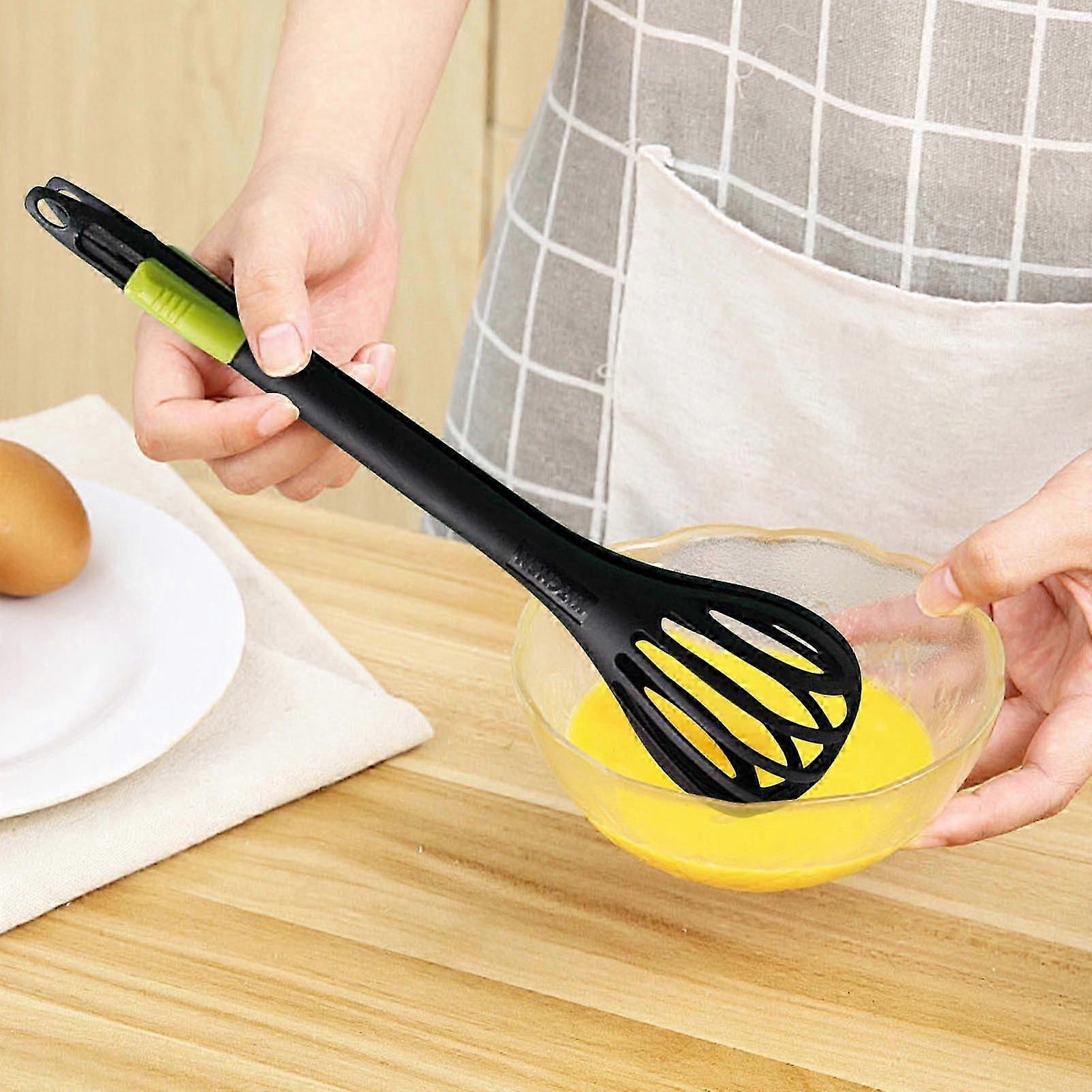 2 In 1 Food Tongs And Whisk 2023 New Multifunctional Whisk Bread Tongs Hand Handheld Plastic Bread Tongs Pasta Multifunctional Kit