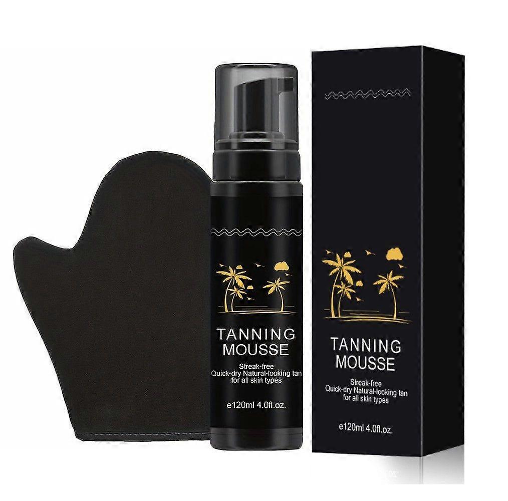 Dark Self Tanner Mousse, Self Tanning Face & Body, Self-Tanning Moisturizing Foam, Sunless Bronzer Solarium and Outdoors for Women and Men, Fast Tan