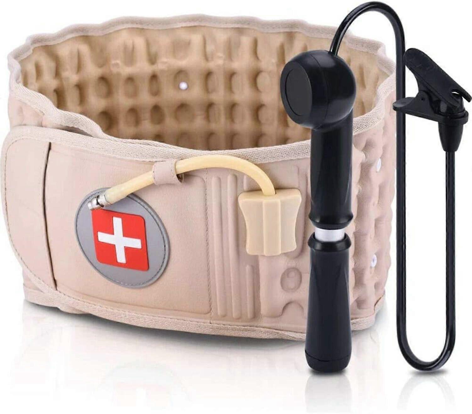 Inflatable lumbar belt, decompression belt, inflatable traction device