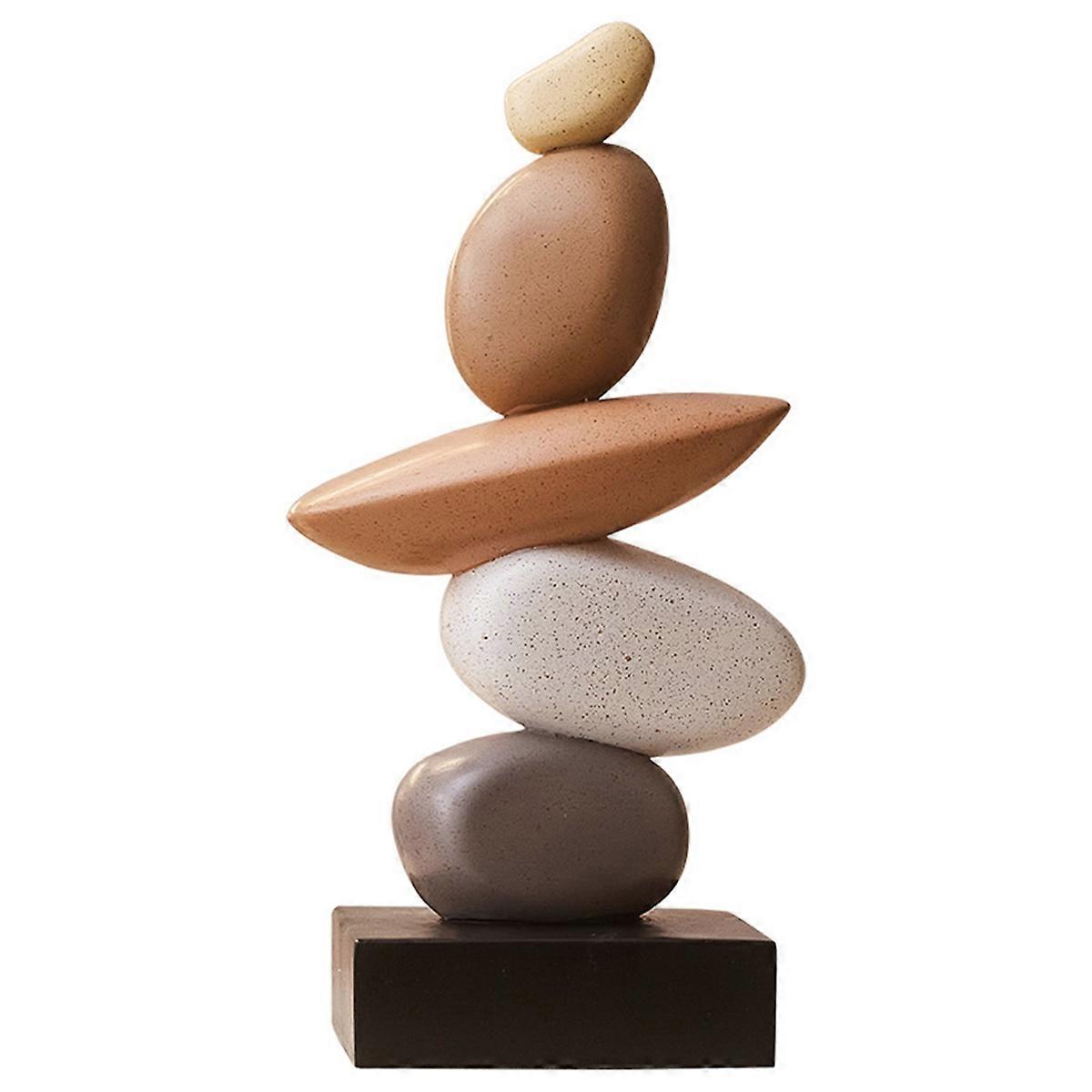 Modern Resin Stacked Stones Sculpture - Abstract Balanced Rock Art for Various Room Types, Decorati