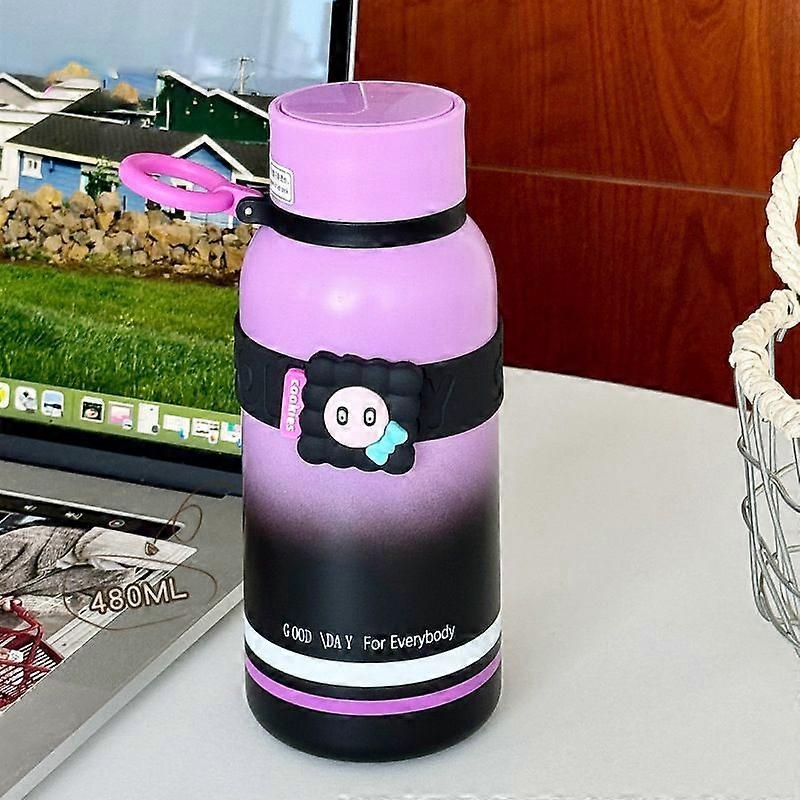16oz/480Ml Stainless Steel Vacuum Insulated Double Wall,Reusable Water Bottle-Purple Black