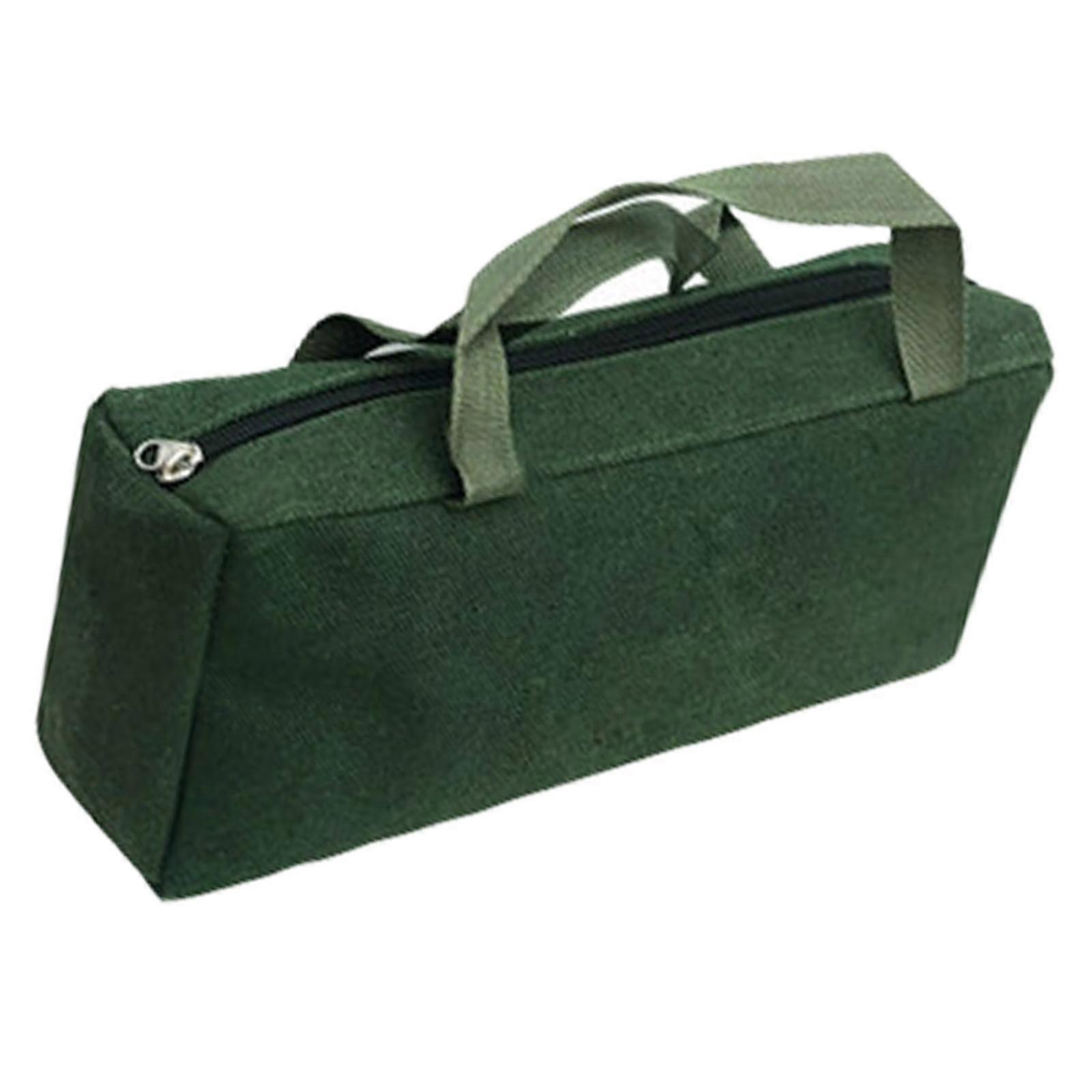 Canvas Tool Storage Bag Zipper Handbag Multipurpose Waterproof Wide Mouth