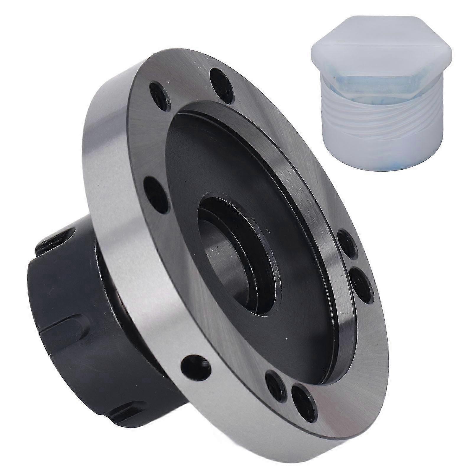 Collet Chuck Round Base 7 Mounting Holes 100mm Diameter Carbon Steel for CNC Milling Lathe