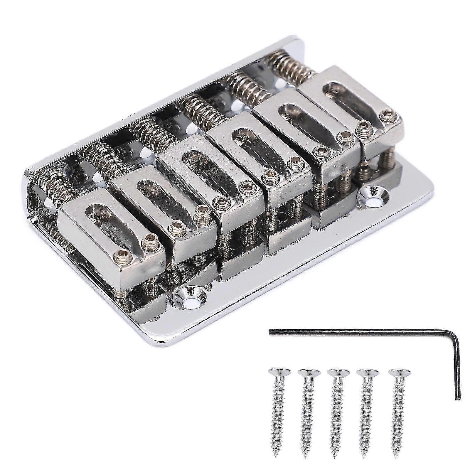 Guitar Bridge 6 String Top Loading Design Adjustable Electric Instrument Replacement PartsSilver for M00877