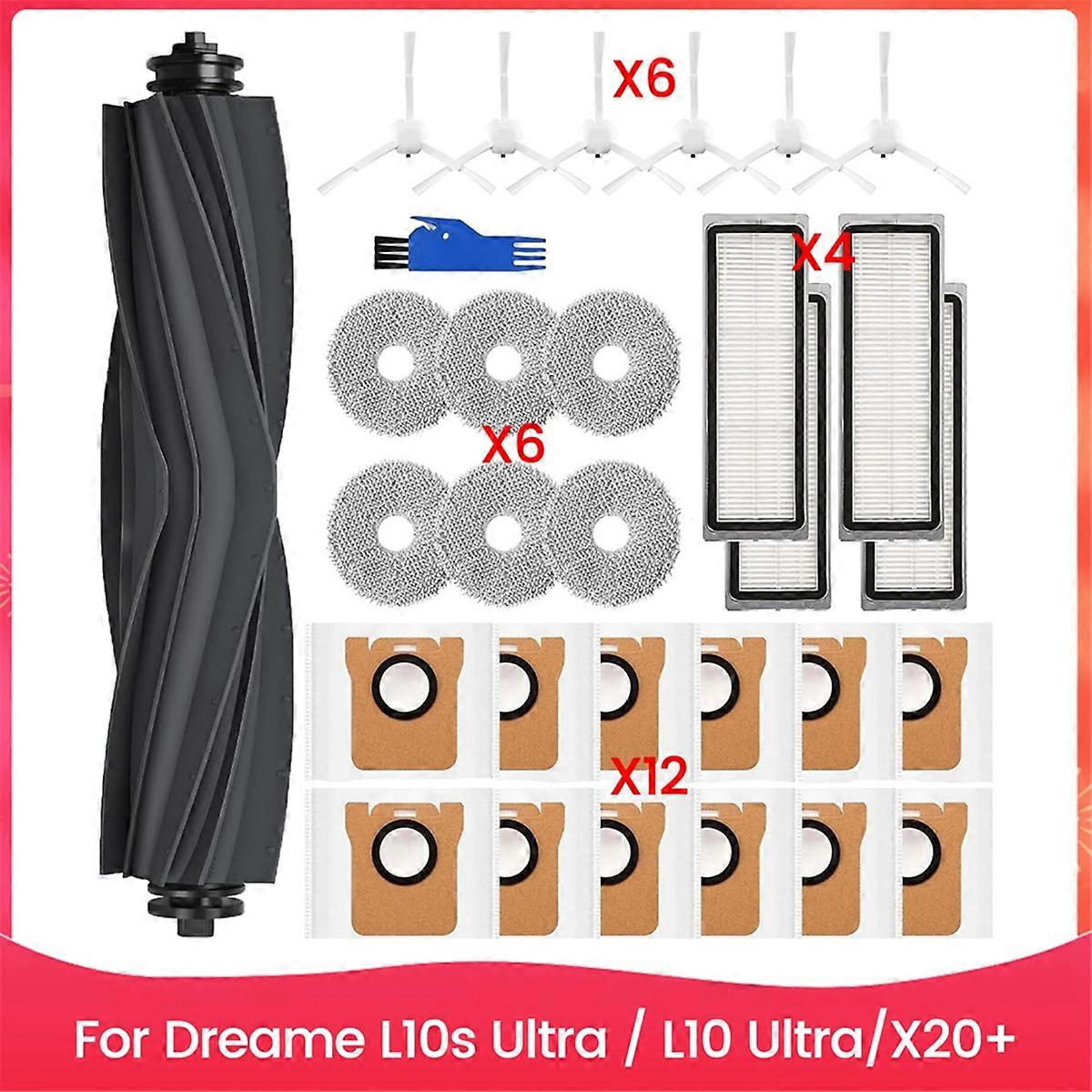 Replacement Parts for L10s Ultra / L10 Ultra, X20+ Accessories, Main Side Brushes Hepa Filters Mop Pads Dust Bags