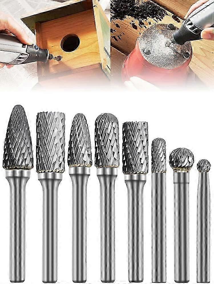 8Pcs Tungsten Carbide Burrs Rotary Burr Set