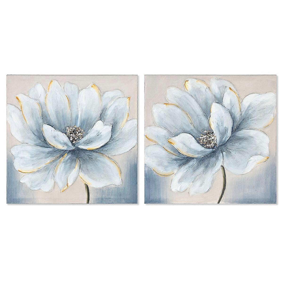 Canvas Home ESPRIT Canvas Wood MDF 40 x 2.5 x 40 cm