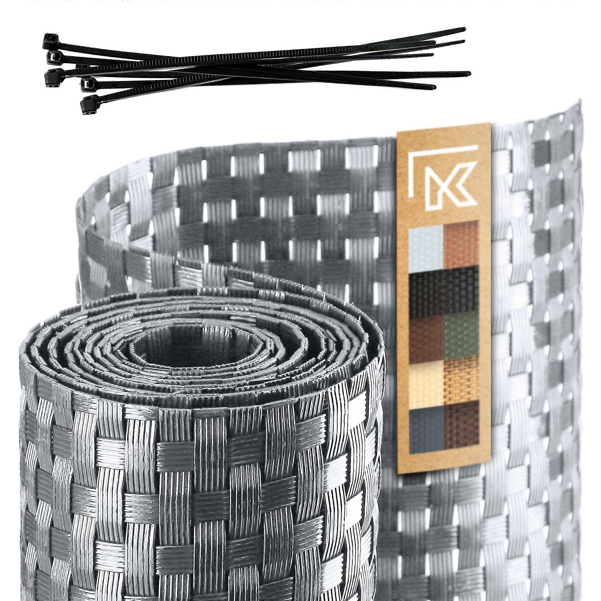 KADAX Šedá plotová páska pro plotové dílce 19cm 2,55m plotový kryt