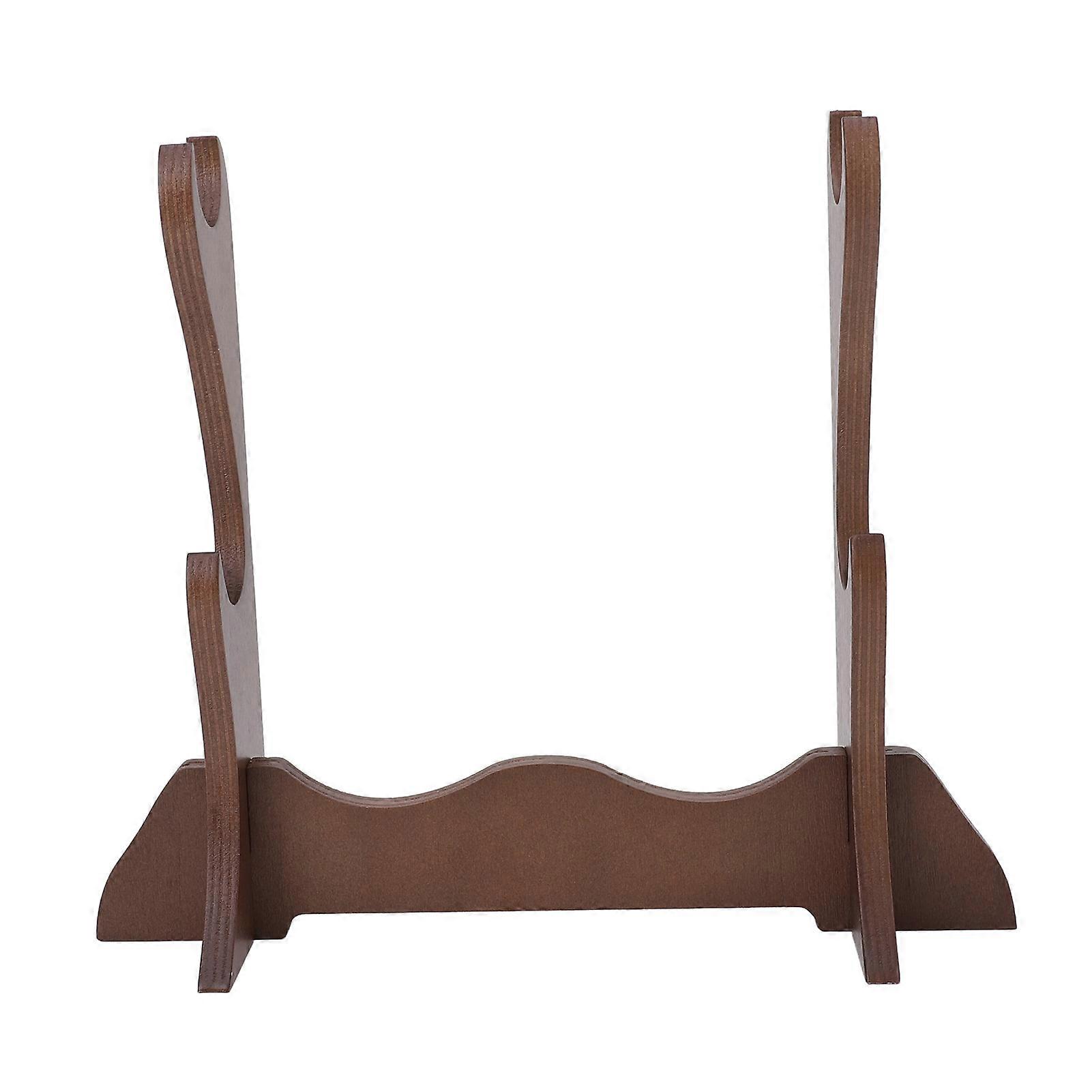 2-Layer Bamboo Desktop Flute Stand Display Holder for Flute Storage