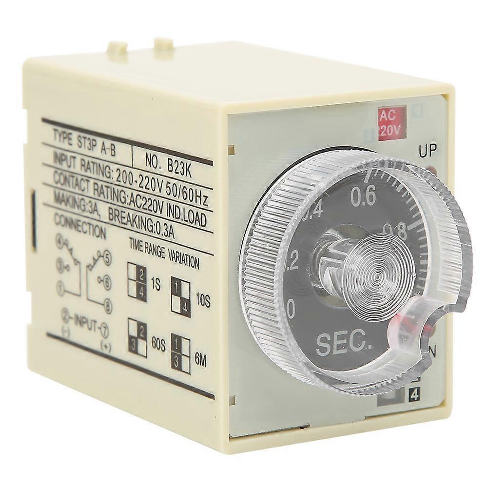 Delay Timer Time Relay Adjustable Knob Anti Interference PC Shell ST3PA B AC220V 50/60Hz