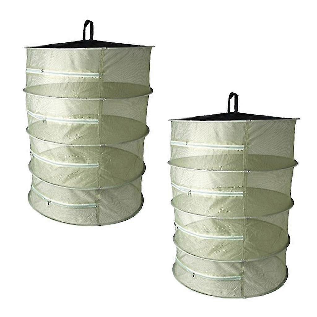 2pcs Collapsible Herb Drying Net Dryer Mesh Rack with Zipper 4-Layer