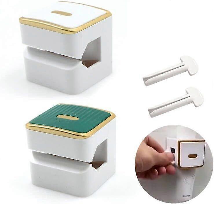 2 Pieces Toothpaste Squeezer for Bathroom Kitchen Gadgets (White Green)